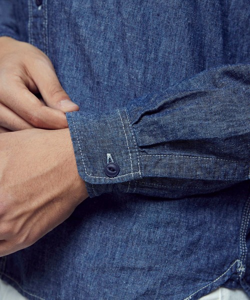 BACK NUMBER（バックナンバー）の「【BACK NUMBER】ワークシャツ（シャツ/ブラウス・メンズ・ブルー/ダークインディゴブルー/ライトインディゴブルー・M/S/XL/L）」の12枚目の写真