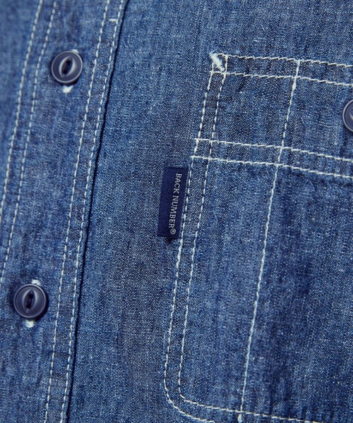 BACK NUMBER（バックナンバー）の「【BACK NUMBER】ワークシャツ（シャツ/ブラウス・メンズ・ブルー/ダークインディゴブルー/ライトインディゴブルー・M/S/XL/L）」の10枚目の写真