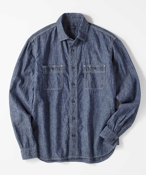 BACK NUMBER（バックナンバー）の「【BACK NUMBER】ワークシャツ（シャツ/ブラウス・メンズ・ブルー/ダークインディゴブルー/ライトインディゴブルー・M/S/XL/L）」の8枚目の写真