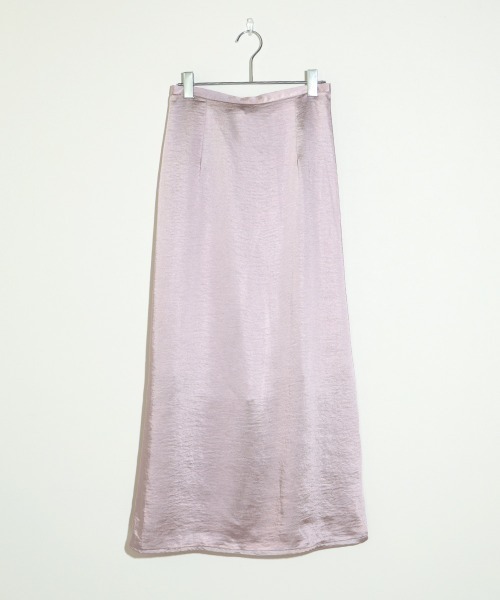 Bab（バブ）の「ヴィンテージサテンストレートスカート/シャイニーサテンエアリーマキシロングスカート（スカート・レディース・ベージュ/アイボリー/ラベンダー・38）」の9枚目の写真