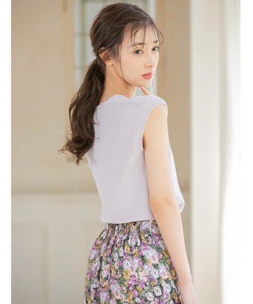 fifth（フィフス）の「Vネックフレンチスリーブサマーニット（ニット/セーター・レディース・ラベンダー/ベージュ/アイボリー・MEDIUM）」の11枚目の写真