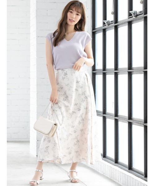 fifth（フィフス）の「Vネックフレンチスリーブサマーニット（ニット/セーター・レディース・ラベンダー/ベージュ/アイボリー・MEDIUM）」の4枚目の写真