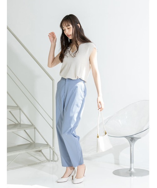 fifth（フィフス）の「Vネックフレンチスリーブサマーニット（ニット/セーター・レディース・ラベンダー/ベージュ/アイボリー・MEDIUM）」の21枚目の写真