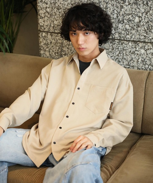 HOOK(フック)の「HOOK -original- ベーシックストリートシャツ(シャツ/ブラウス・メンズ・ブラック/ホワイト/ブルー/ベージュ/カーキ/ワインレッド・M/L/XL/XXL)」の3枚目の写真