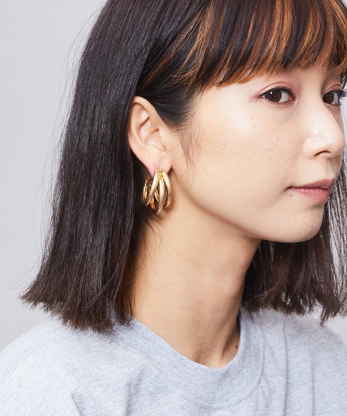 3連 トリプルリング フープピアス（ピアス（両耳用））｜ROOPTOKYO