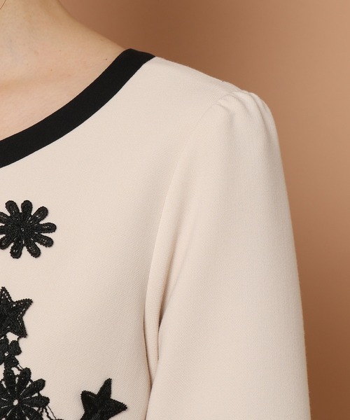 ローズティアラ♡フラワー×星ケミカルレースワンピース 46サイズ