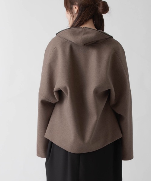 LaSRIC ジップ コート　ショートコート　グレージュ　ショート丈 LaSRIC ジップ コートショートコートグレージュショート丈