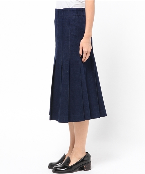 BLONDY ReLISH（ブロンディリリッシュ）の「デニムプリーツスカート（スカート・レディース・ブルー/インディゴブルー・SMALL/MEDIUM）」の4枚目の写真
