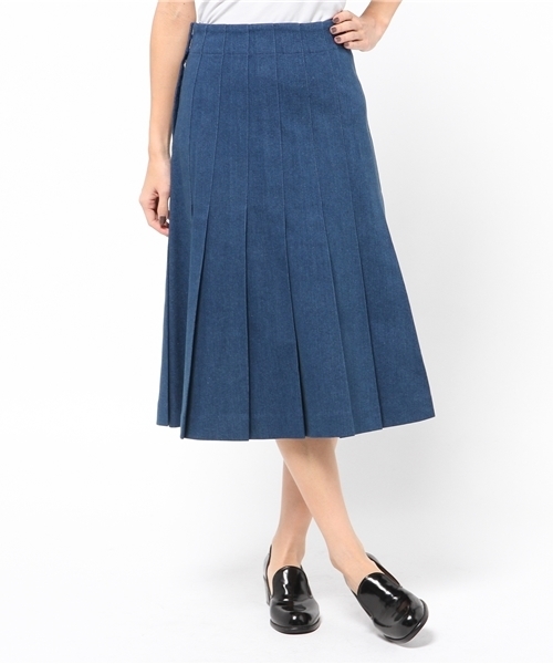 BLONDY ReLISH（ブロンディリリッシュ）の「デニムプリーツスカート（スカート・レディース・ブルー/インディゴブルー・SMALL/MEDIUM）」の10枚目の写真