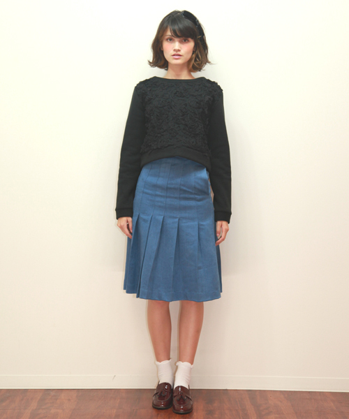 BLONDY ReLISH（ブロンディリリッシュ）の「デニムプリーツスカート（スカート・レディース・ブルー/インディゴブルー・SMALL/MEDIUM）」の11枚目の写真