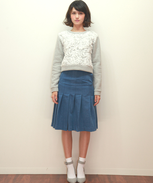 BLONDY ReLISH（ブロンディリリッシュ）の「デニムプリーツスカート（スカート・レディース・ブルー/インディゴブルー・SMALL/MEDIUM）」の12枚目の写真