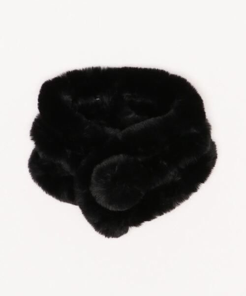 Fun & Daily（ファンアンドデイリー）の「F&D : クロスポイントファーマフラー（マフラー・レディース・アイボリー/ワインレッド/ブラック/ベージュ/グレー・FREE）」の6枚目の写真