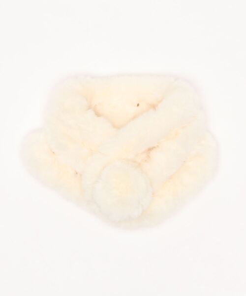 Fun & Daily（ファンアンドデイリー）の「F&D : クロスポイントファーマフラー（マフラー・レディース・アイボリー/ワインレッド/ブラック/ベージュ/グレー・FREE）」の7枚目の写真