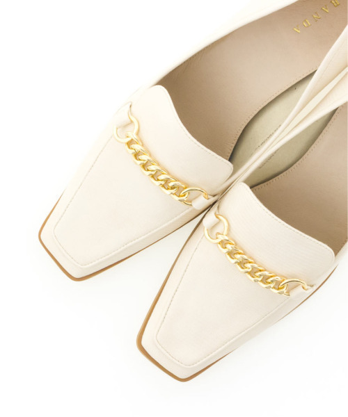 RANDA（ランダ）の「チャンキーヒールチェーンローファーシューズ（パンプス・レディース・イエロー/アイボリー/ブラック・M/S/L/LL）」の8枚目の写真