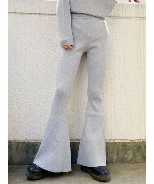 GYDA（ジェイダ）の「H/WリブKTフレアPT（その他パンツ・レディース・グレー/ブラック/ベージュ・FREE）」の3枚目の写真