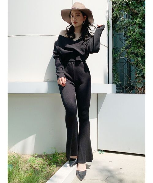 GYDA（ジェイダ）の「H/WリブKTフレアPT（その他パンツ・レディース・グレー/ブラック/ベージュ・FREE）」の2枚目の写真