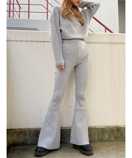 GYDA（ジェイダ）の「H/WリブKTフレアPT（その他パンツ・レディース・グレー/ブラック/ベージュ・FREE）」の9枚目の写真