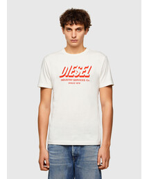 DIESEL | メンズ Tシャツ 半袖 プリント ロゴ オーガニックコットン(Tシャツ/カットソー)