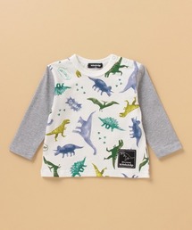 kladskap（クレードスコープ）の「ステンシル風恐竜柄切り替えTシャツ（Tシャツ/カットソー・キッズ）」