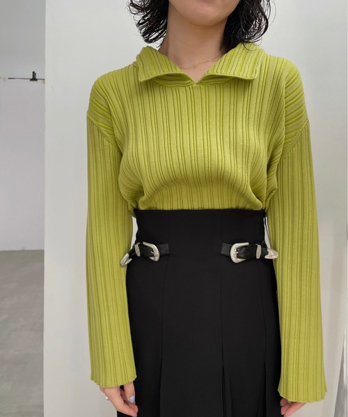 ニット/セーター Ameri VINTAGE - ASYMMETRY KNOT SLEEVE KNIT Ameri（アメリ）の「GLOVE SET KNIT TOP（ニット/セーター
