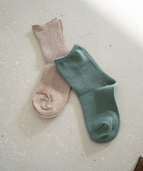 LOWRYS FARM（ローリーズファーム）の「２Ｐカラーソックス　929404（ソックス/靴下・キッズ・パープル/イエロー/グリーン・MEDIUM/LARGE）」の2枚目の写真