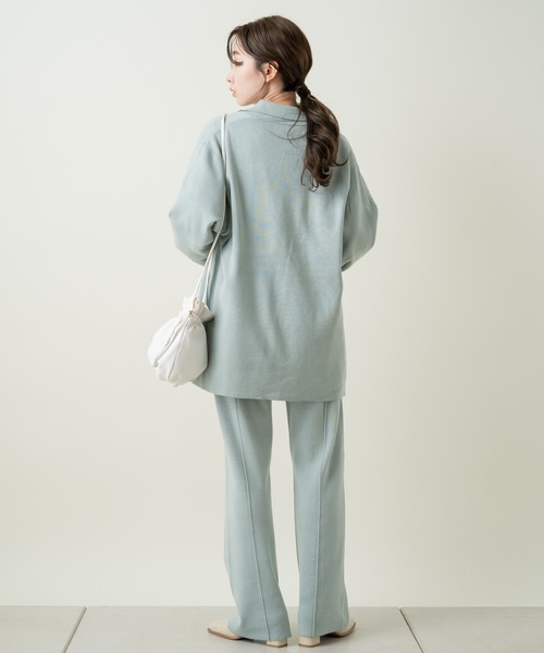 Kastane（カスタネ）の「SETUPニットジャケット（テーラードジャケット・レディース・アイボリー/サックスブルー・FREE）」の6枚目の写真