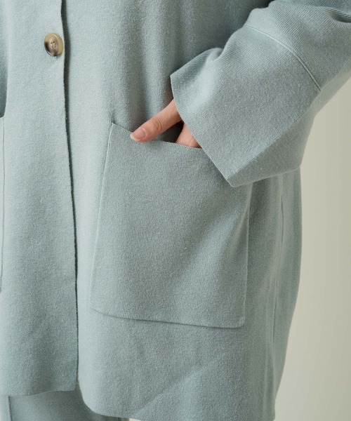 Kastane（カスタネ）の「SETUPニットジャケット（テーラードジャケット・レディース・アイボリー/サックスブルー・FREE）」の10枚目の写真