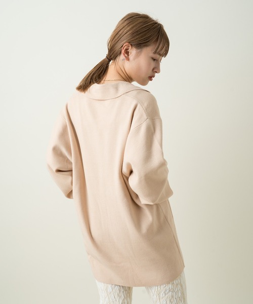 Kastane（カスタネ）の「SETUPニットジャケット（テーラードジャケット・レディース・アイボリー/サックスブルー・FREE）」の15枚目の写真