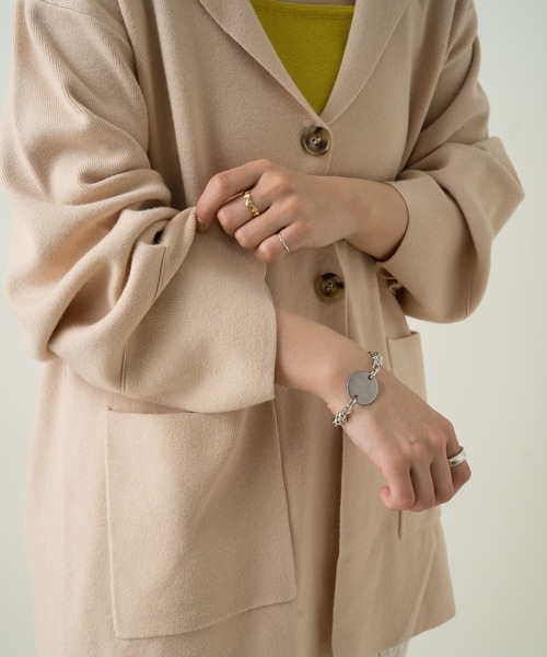 Kastane（カスタネ）の「SETUPニットジャケット（テーラードジャケット・レディース・アイボリー/サックスブルー・FREE）」の17枚目の写真