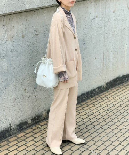 Kastane（カスタネ）の「SETUPニットジャケット（テーラードジャケット・レディース・アイボリー/サックスブルー・FREE）」の12枚目の写真