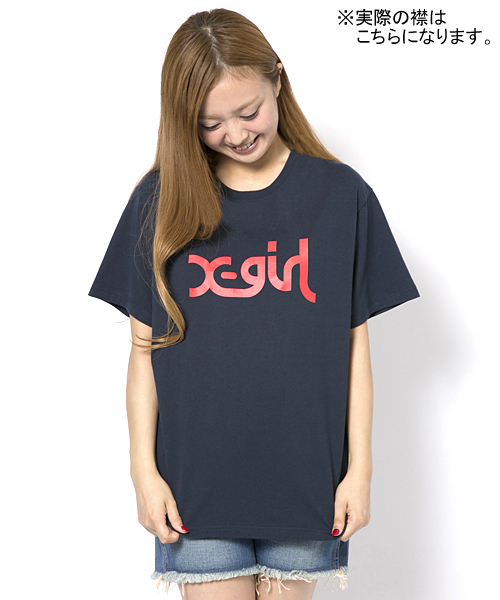 X-girl（エックスガール）の「【NYLON5月号掲載】X-girlxGIRL SKATEBOARDS LOGO S/S MENS TEE（Tシャツ/カットソー・レディース・ホワイト/ブラック/イエロー/ネイビー・MEDIUM/LARGE）」の11枚目の写真