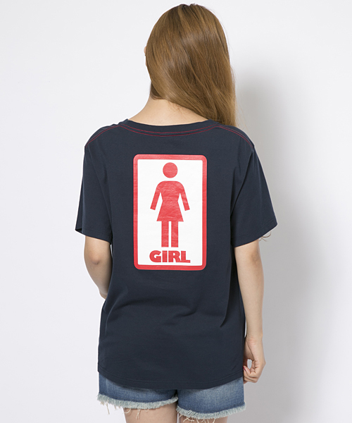 X-girl（エックスガール）の「【NYLON5月号掲載】X-girlxGIRL SKATEBOARDS LOGO S/S MENS TEE（Tシャツ/カットソー・レディース・ホワイト/ブラック/イエロー/ネイビー・MEDIUM/LARGE）」の8枚目の写真