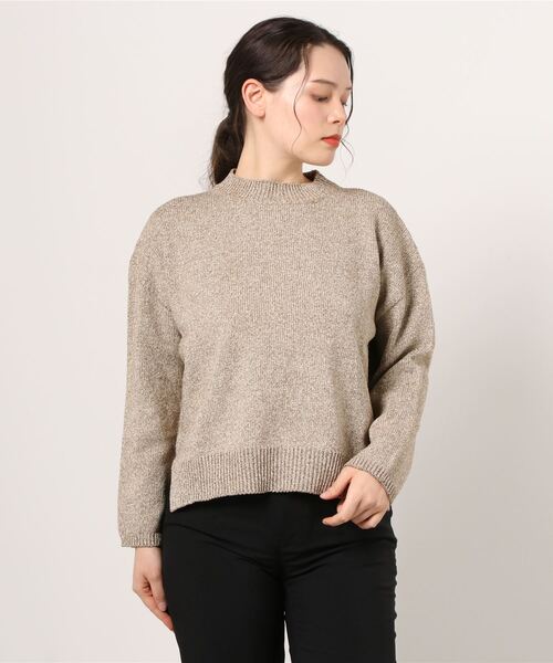 HUGO(ヒューゴ)の「ドロップショルダー モックネック トップ(ニット/セーター・レディース・ベージュ・S/M/XS/L)」の6枚目の写真