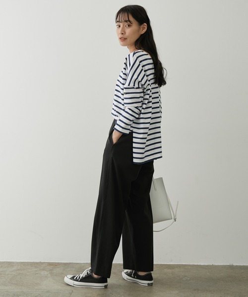 SALON adam et rope'（サロン アダム エ ロペ）の「【セットアップ対応】［さらっと快適］麻混ツイルリラックスパンツ（スラックス・レディース・ベージュ/ブラック/カーキ・S/M）」の20枚目の写真