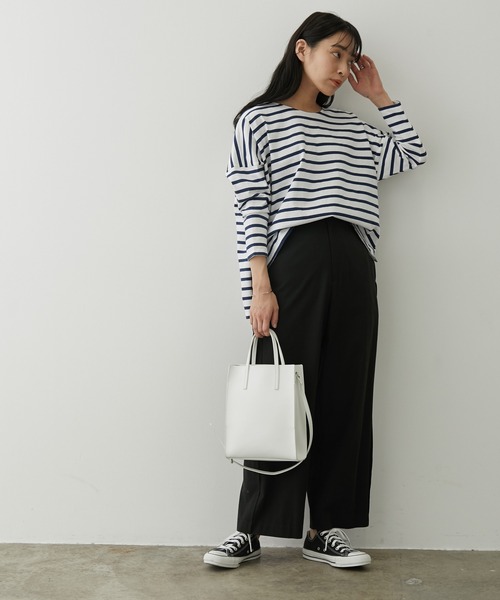 SALON adam et rope'（サロン アダム エ ロペ）の「【セットアップ対応】［さらっと快適］麻混ツイルリラックスパンツ（スラックス・レディース・ベージュ/ブラック/カーキ・S/M）」の17枚目の写真