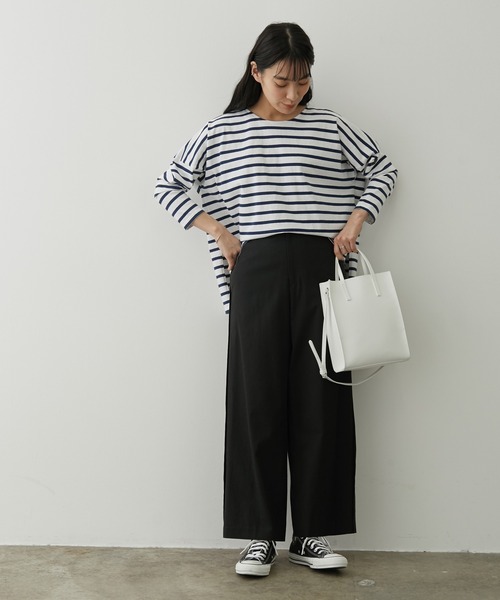 SALON adam et rope'（サロン アダム エ ロペ）の「【セットアップ対応】［さらっと快適］麻混ツイルリラックスパンツ（スラックス・レディース・ベージュ/ブラック/カーキ・S/M）」の22枚目の写真