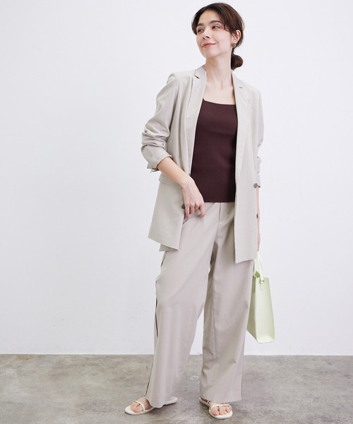 SALON adam et rope'（サロン アダム エ ロペ）の「【セットアップ対応】［さらっと快適］麻混ツイルリラックスパンツ（スラックス・レディース・ベージュ/ブラック/カーキ・S/M）」の16枚目の写真