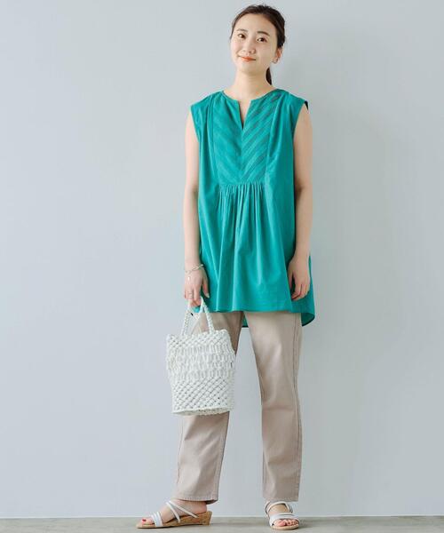 「green label relaxing」 ノースリーブブラウス 36 ネイビー レディース green label relaxing｜グリーンレーベル リラクシングのシャツ