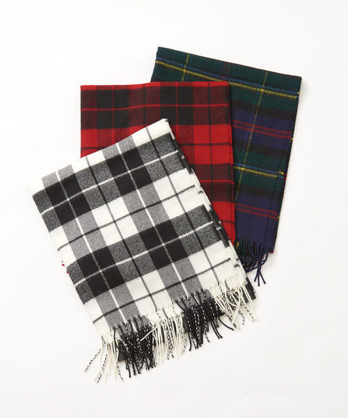 Abahouse Devinette(ドゥヴィネット)の「【9-22 】ウール混タータンチェックストール(ストール/ショール・レディース・ブラック/レッド/グリーン・フリー)」の6枚目の写真