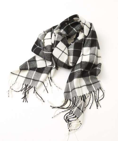 Abahouse Devinette(ドゥヴィネット)の「【9-22 】ウール混タータンチェックストール(ストール/ショール・レディース・ブラック/レッド/グリーン・フリー)」の8枚目の写真