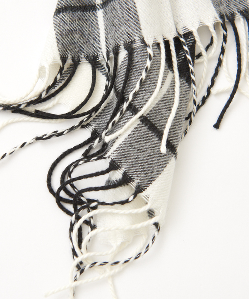 Abahouse Devinette(ドゥヴィネット)の「【9-22 】ウール混タータンチェックストール(ストール/ショール・レディース・ブラック/レッド/グリーン・フリー)」の9枚目の写真