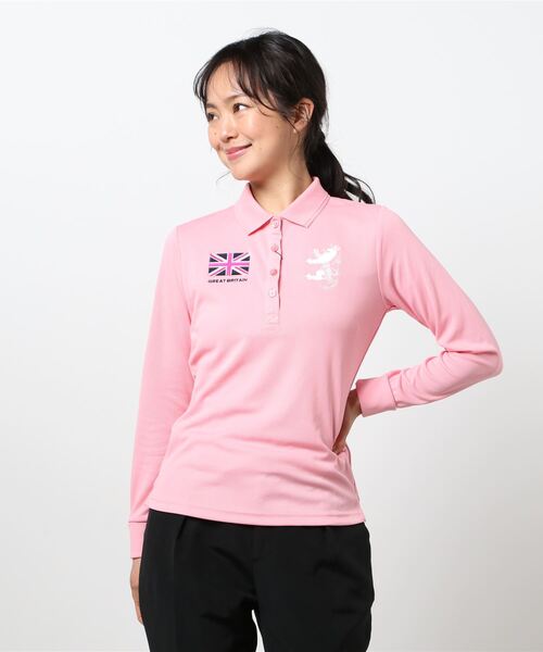 Admiral Golf（アドミラル　ゴルフ）の「[アドミラル ゴルフ] レディース フラッグ 長袖 ポロシャツ　 （シャツ/ブラウス・レディース・ホワイト/ネイビー/ピンク・LL/S/M/L）」の3枚目の写真