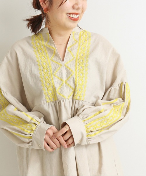 ★イエナ★スキッパー刺繍ブラウス IENA（イエナ）の「スキッパー刺繍ブラウス◇（シャツ/ブラウス