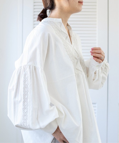 ★イエナ★スキッパー刺繍ブラウス IENA（イエナ）の「スキッパー刺繍ブラウス◇（シャツ/ブラウス