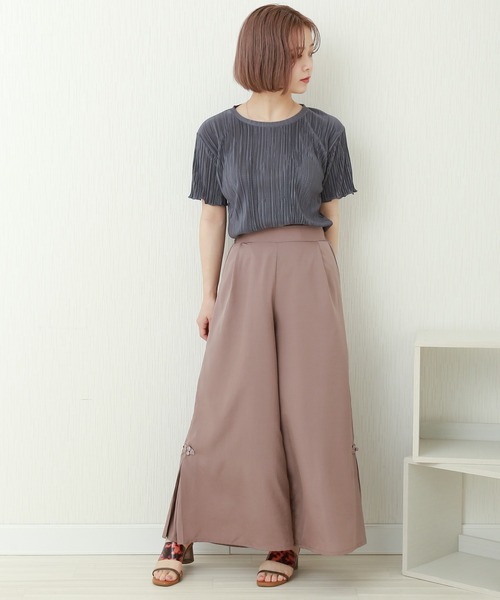 libelle more(リベル モア)の「チャイナ釦ワイドパンツ(その他パンツ・レディース・ブルー/ピンク/ブラック/グレイッシュベージュ/スミクロ・M/L)」の18枚目の写真