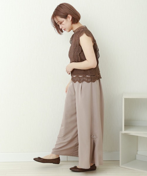 libelle more(リベル モア)の「チャイナ釦ワイドパンツ(その他パンツ・レディース・ブルー/ピンク/ブラック/グレイッシュベージュ/スミクロ・M/L)」の22枚目の写真