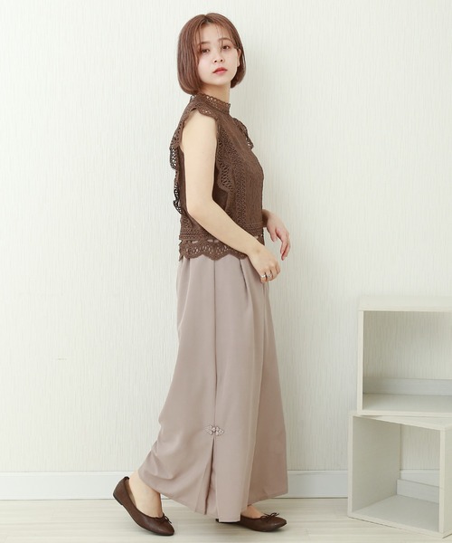 libelle more(リベル モア)の「チャイナ釦ワイドパンツ(その他パンツ・レディース・ブルー/ピンク/ブラック/グレイッシュベージュ/スミクロ・M/L)」の20枚目の写真