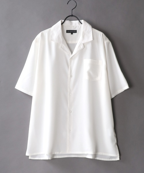 SITRY（シトリー）の「Drape Open Collar Shirt/ドレープ オープンカラー シャツ（シャツ/ブラウス・メンズ・ライトブルー/ベージュ系その他/ブラック系その他3/ホワイト系その他3/モカ/ワイン/ベージュ/ブラック系その他2/ブラック系その他/ホワイト/ライトグリーン/ホワイト系その他2/ブラック/ブルー系その他/ターコイズブルー/チャコール/ホワイト系その他/ホワイト系その他4/ダークグリーン/ライトグレー/ブルー系その他3/ブルーグレー/グレー系その他/ブラウン系その他/ブラック系その他4/ブラック系その他5/ベージュ系その他2/ブルー系その他2・LL/M/L）」の2枚目の写真