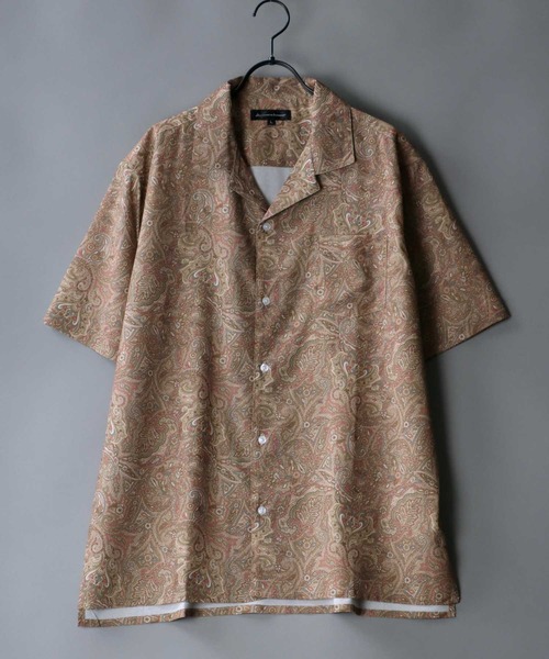 トップス drape design open collar shirt Lazar シャツ Oversize Drape Open Collar Shirt/オーバーサイズ
