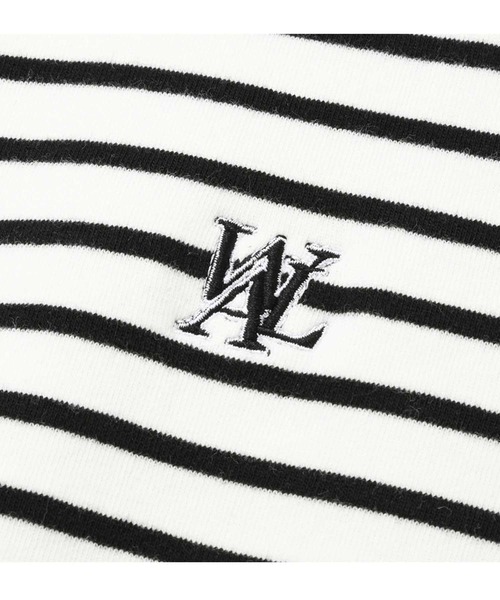 WOOALONG(ウアロン)の「『WOOALONG/ウアロン』Double stripe crop short sleeved T-shirt/ボーダー柄クロップド丈半袖Tシャツ(Tシャツ/カットソー・レディース・ブラック×ホワイト/A・XS/S)」の19枚目の写真